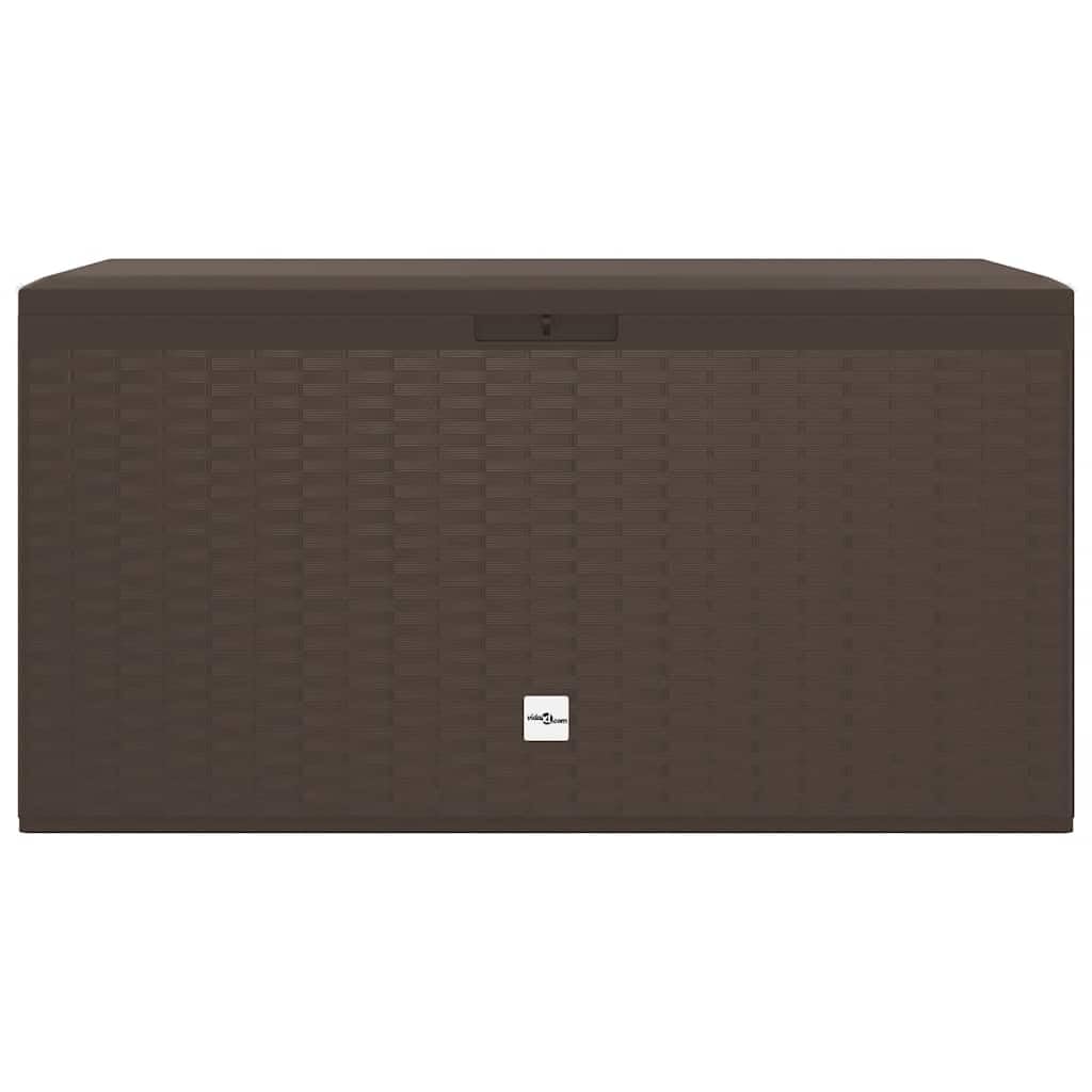 Générique Contenitore da giardino in polipropilene marrone 114 x 47 x 60 cm, contenitore per cuscini, cuscini, coperte e strumenti, design senza tempo per terrazza ed esterno