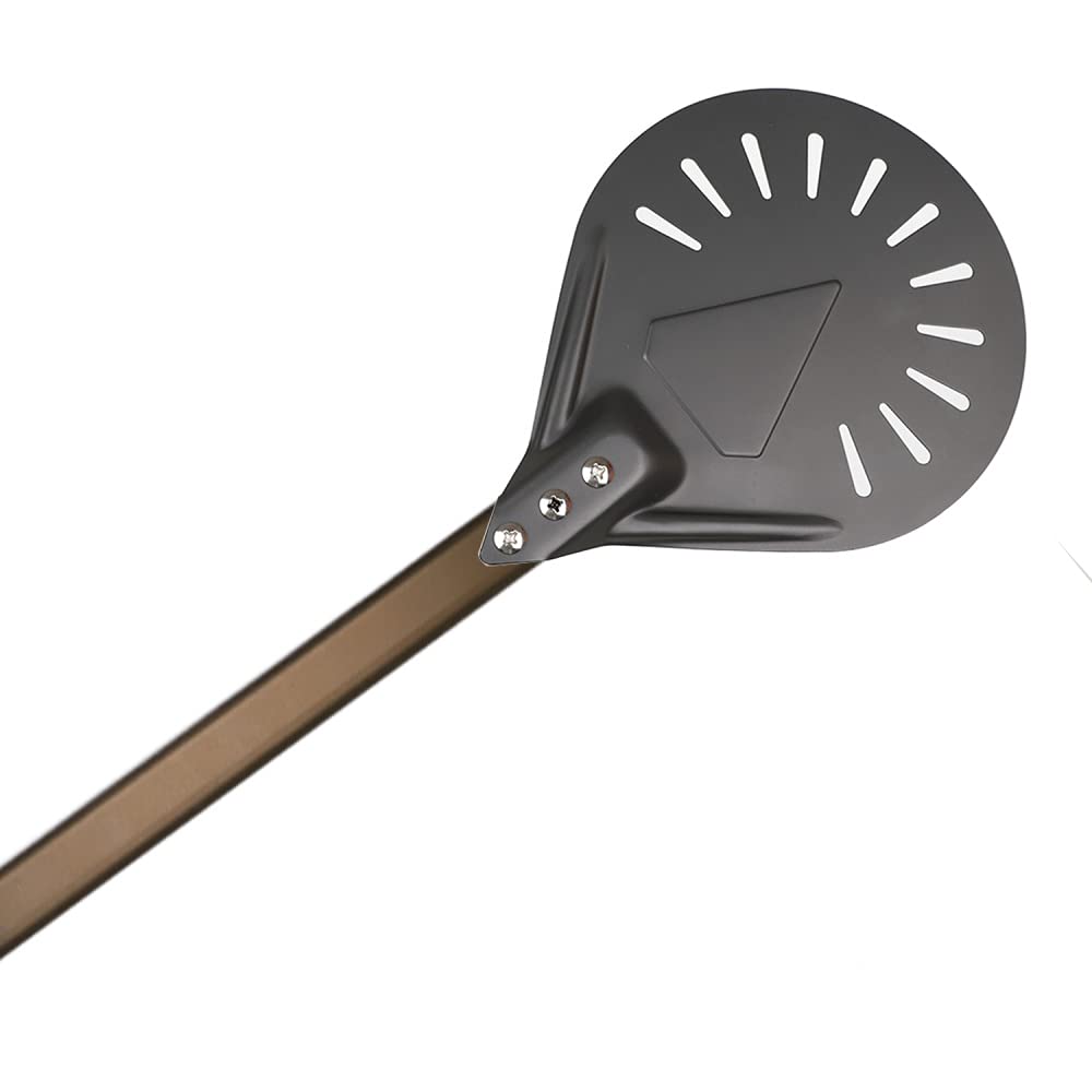 Łopata do pizzy wykonana z twardego aluminium, perforowana łopatka do pizzy z antypoparzeniową, zdejmowaną rączką, łopata do pizzy do domowego pieczywa do pizzy/B/7 cali,B 8 cali