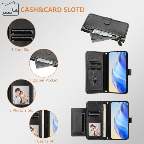 Housse Samsung S21 Plus verte avec portefeuille zippé pour vos sorties quotidiennes - 4