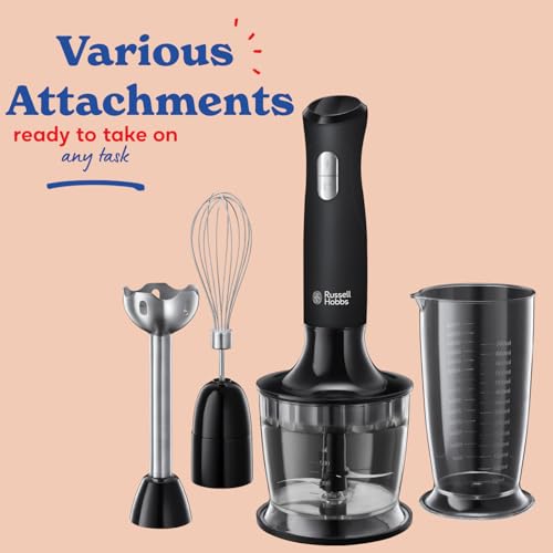 Russell Hobbs Desire 3 in 1 Electric Hand Blender, Fruit & Veg Mini Chopper & Whisk attachment, Stainless steel blending leg, whisk & blades, 500ml capacity chopping bowl & 700ml beaker, 500W, 24702 - Image 5