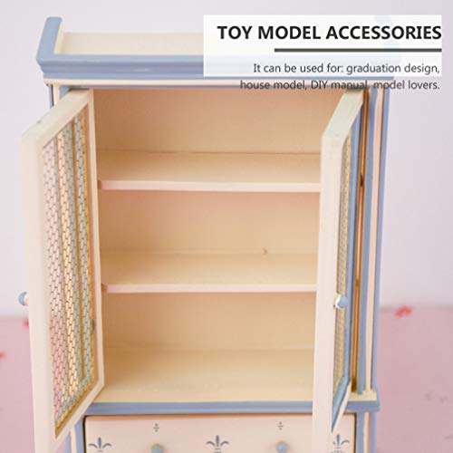 Gadpiparty Dollhouse Furniture Decoration Display Shelf 1:12 Scale Miniature Bookshelf Cabinet Classic Furniture Wooden Mini Storage For Diy Doll House Accessories (Beige) #TOP3