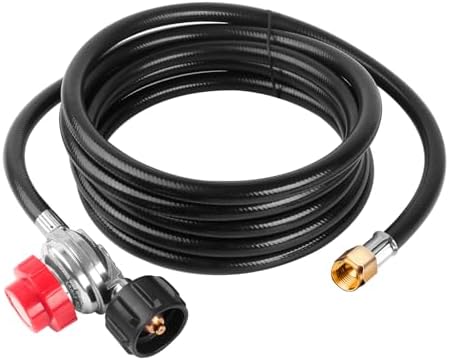 Régulateur De Gaz Propane Réglable 12FT Avec Tuyau Tressé - Indicateur De Pression - Neuf