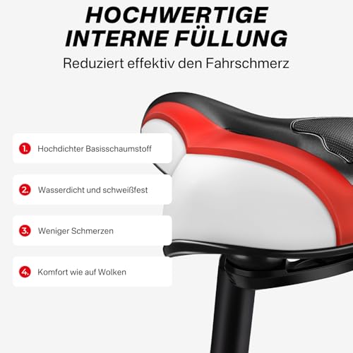 YOUNGDO Fahrradsattel, Gel Fahrradsitz, weicher, komfortabel atmungsaktiv stoßdämpfend, Ergonomisch Fahrrad Sattel mit wasserdichte Abdeckung