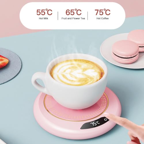 Mug Warmer, Upgrade Coffee Warmer & Cup Warmer for Desk with 3 Temperature Settings, USB Plug Smart Coffee Cup Warmer, Auto Shut Off for Keep Best Flavor for Cocoa, Tea, Water, Milk, Black