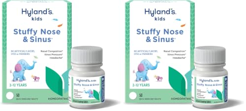 Hyland's Kids Stuffy Nose and Sinus-Tablets, Cold Medicine for Children