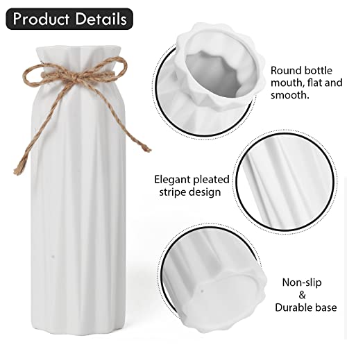 Devesanter Ceramic Vase 2 Set Black And White Flower Vases For Modern Home Décor,Vaser Minimalist Nordic Boho Ins Style For Bedroom,Kitchen,Living Room,Office And Wedding (H9.45”*W3.35”) #TOP4