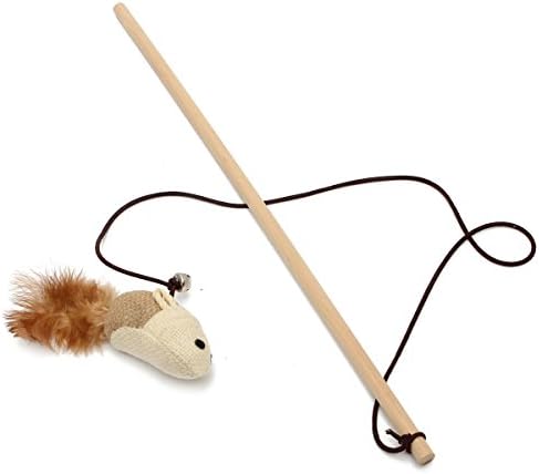 Kungfu Mall Cat Toys With Bell Pet Kitten Toy Teaser Notice Stick Mouse Ball Feather Play Toy Mice Model Tease Kitty Interactive Toy