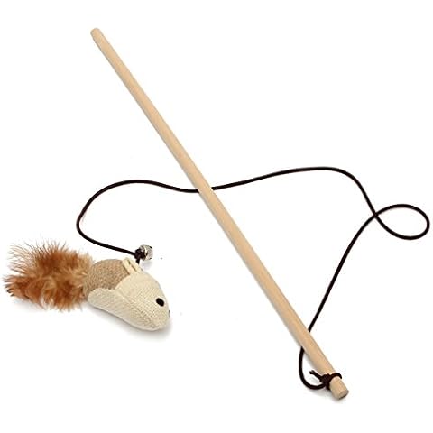 Kungfu Mall Cat Toys With Bell Pet Kitten Toy Teaser Notice Stick Mouse Ball Feather Play Toy Mice Model Tease Kitty Interactive Toy Cover