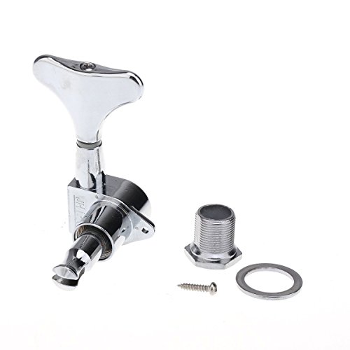 Musiclily Pro 2+2 Sealed Bass Tuners Tuning Keys Pegs Machine Heads For Ibanez Style Precision Jazz Bass, Chrome #TOP3