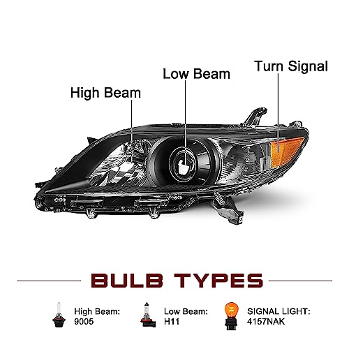 JSBOYAT Headlight w/Bulbs for 2011-2020 Toyota Sienna Factory Halogen Type — view 2