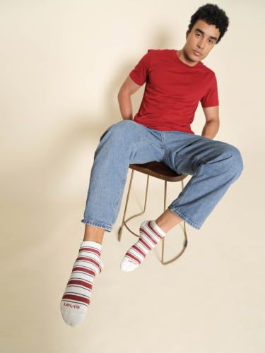 Image of Levi's LS304 Men's Compact Cotton Stretch Ankle Low Cut Socks (Pack of 3)