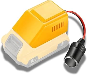 TONSIM Adattatore Batteria per Dewalt 18V – Convertitore 12V con Presa per Auto – Compatibile con Tutte le Batterie Dewalt 18V Max per Dispositivi Auto, Giocattoli e Accessori