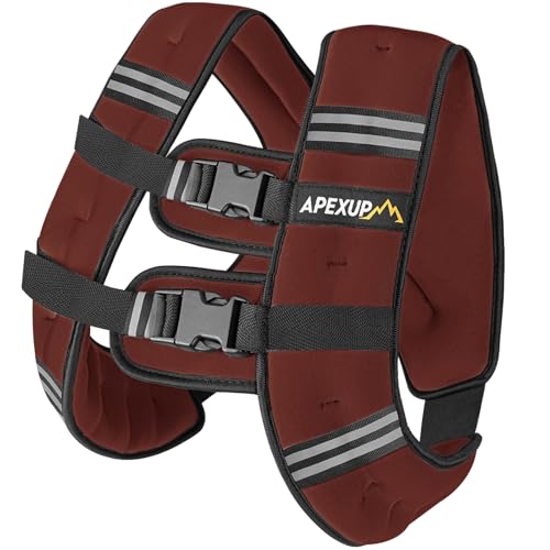 APEXUP - Chaleco con peso con 5 libras/10 libras/15 libras/20 libras/25 libras/30 libras y rayas reflectantes, chaleco de peso para hombres y mujeres para entrenamiento, entrenamiento de fuerza