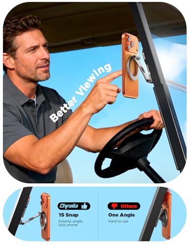 Chfeila Men Golf Gifts for Fathers Day Alloy Magnetic Golf Cart Phone Holder for iPhone [Ultra Magnet] Dad Gifts for Fathers Day,Birthday Gift for Men Husband Him Boyfriend Grandpa from Daughter Wife — view 3