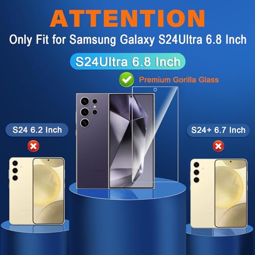 Image of Czartech Quik-Fix Tempered Glass Screen Protector For Samsung Galaxy S24 Ultra 5G | Bubble Free | Scratch Resistant | HD Clear