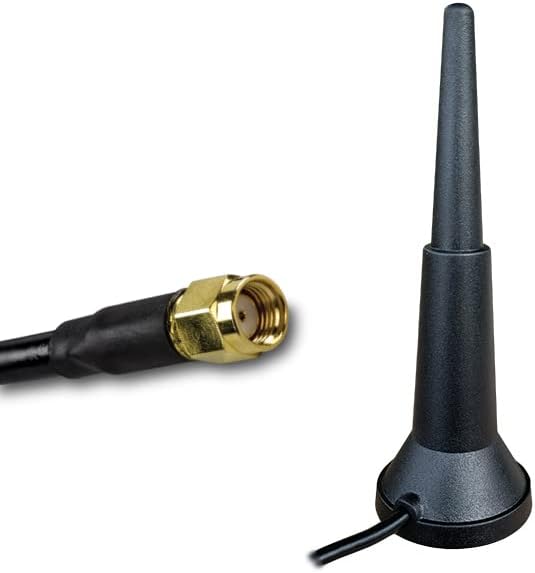UniteCom 2.4GHz & 5GHz Dual Band Wi-Fi Mag Mount Antenna 3 Meter Cable RP-SMA Connector Broadband Internet WLAN Wireless 5.8 Waterproof Outdoor Indoor Rugged Anti Vandal 802.11AC AX WIFI 6
