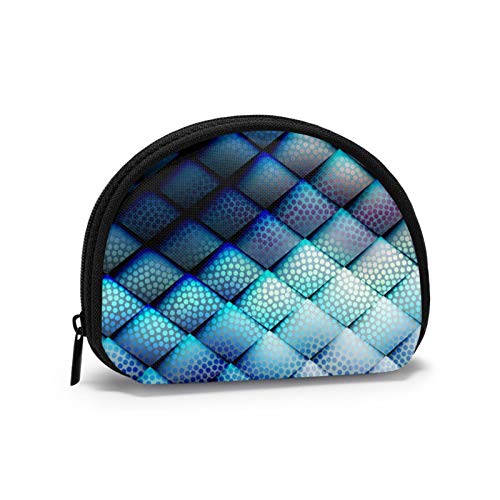 Azul Marino Patrón Abstracto Mujeres Niñas Concha Cosmética Maquillaje Bolsa de Almacenamiento Monedas de Compras al Aire Libre Monedero Organizador Cover