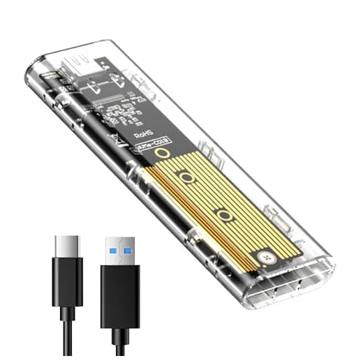 NVME Gehäuse M.2 ssd gehäuse nvme USB Adapter, ssd Adapter m2 ssd gehäuse pcie m2 Adapter 10Gbps USB3.1 Gen2 für ssd m2 gehäuse Größe 2230/2242/2260/2280 Untersützt UASP