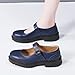 XMM Mary Jane Shoes Women Flat Blue Platform Mary Janes for Womens Leather Oxford Saddle Loafers Orthopedic Comfort Ladies Flats Dressy Casual School Cute Non-Slip Work Shoes Size 9