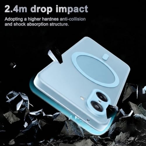 Image of DIZORO Matte Case for Samsung Galaxy M06 Compatible with MagSafe, Camera Lens Full Protection, Shockproof Translucent Frosted TPU Soft Phone Cover, Anti-Fingerprint (Sky)