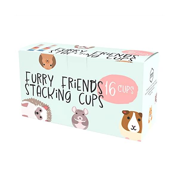 [2 pack] small pets & bunny stacking cups - cups for rabbits & chinchillas - guinea pig & parrot enrichment toys - colorful wheat straw rabbit toys - graduated sized stackable toys for rabbits - 16 pc - image 9
