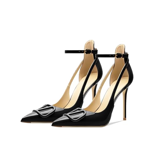 Image of Women's Pointed-Toe Bag-Toe Strappy High-Heeled Shoes Sexy Stiletto Pumps