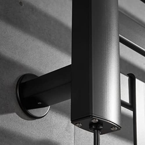 Toallero eléctrico de aluminio negro con termostato de pared 55cm 4