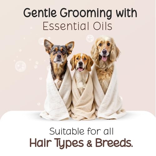 Image of Long Coat Dog Shampoo - 250ml - Moisturises, Detangles & Strengthens - Shikakai, Eucalyptus, Tea Tree, Amla, Wheat & Oat Protein - Repels Ticks & Fleas - For Shih Tzu, Retriever & All Breeds