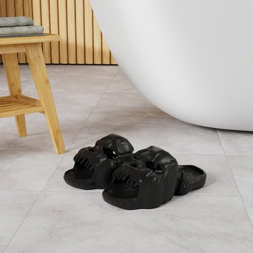 Skull Slides Sandals for Men Women,Non Slip Sport Cloud Cloudies Slides Slippers,Open Toe Slip on Comfy Beach Halloween Skull Slides Shower House Home Indoor Outdoor Thick Soft Shoes2