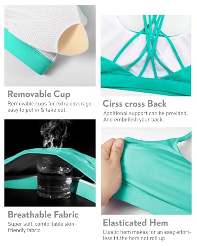 Image of RUNNING GIRL Sports Bras for Women,Crisscross Back High Impact Sports Bra with Hook Closure Workout Supportive Bra