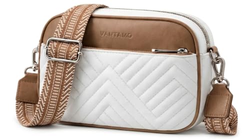 Image of Vantamo Premium Quilted Crossbody Bags for Women with Anti-Pickpocket Clip, Vegan Leather Handbags, Travel Purses for Women