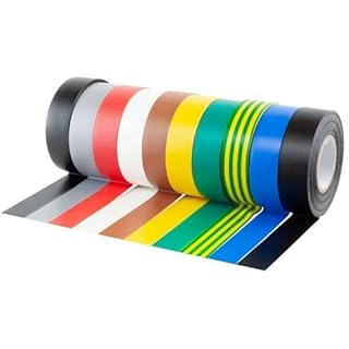 Gocableties 10 Rolls Multi Pack of PVC Electrical Insulation Tape, 20m x 19mm, Premium Multi-colour Mixed 10 Rolls