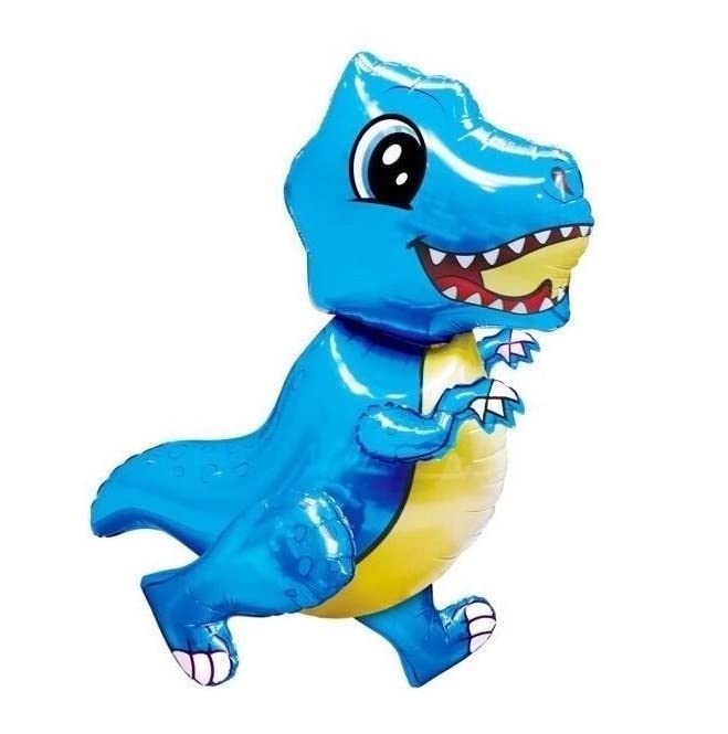 Blue T-Rex 3D Dinosaur Foil Balloon, 80cm (2 pack)