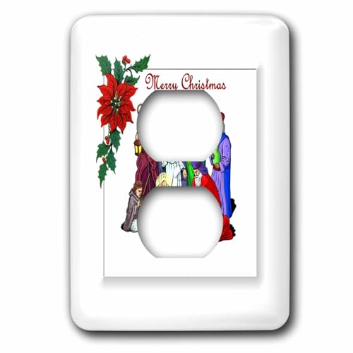 Couverture de prise murale Nativity Merry Christmas multicolore pour les fêtes