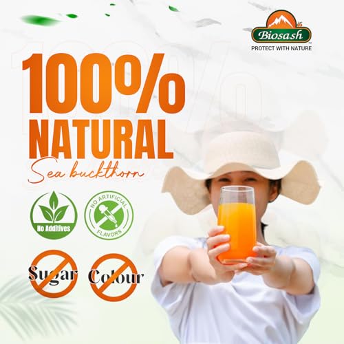 Biosash Sea Buckthorn EMPOWER Juice 750ml | Certified Organic, Cold-Pressed | Omega 3 6 7 9, Vitamins & Antioxidants | With Ashwagandha, Shatavari, Safed Musli, Kaunch Beej | No Added Sugar | 150 Serves