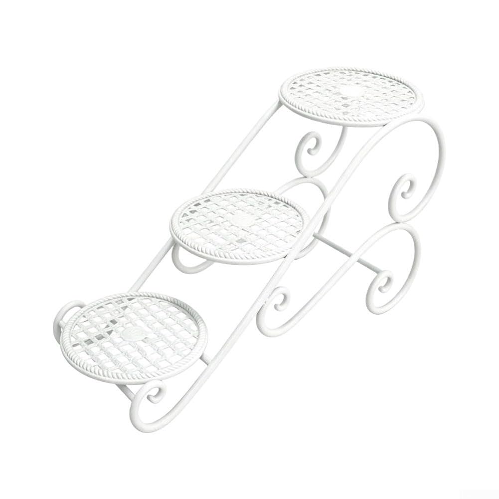 Portapiante a 3 Livelli in Ferro 59cm Nero(white)