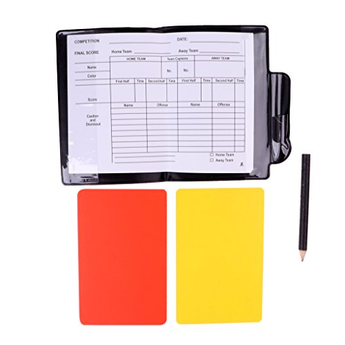 Toygogo Quaderno Tascabile per Arbitri di Calcio con Cartellino Giallo Rosso E Set di Punteggi