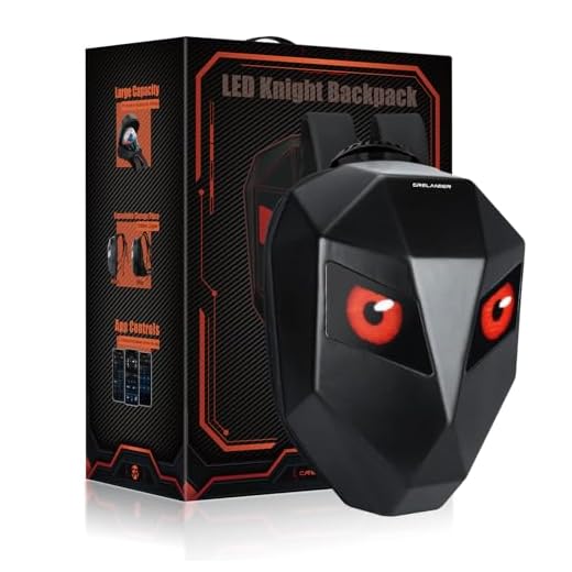 CRELANDER Zainetto a LED con cavaliere, borsa per computer portatile, borsa da viaggio con guscio rigido, borsa da viaggio a LED, impermeabile, zaino fai da te per viaggi, campeggio, ciclismo, borsa