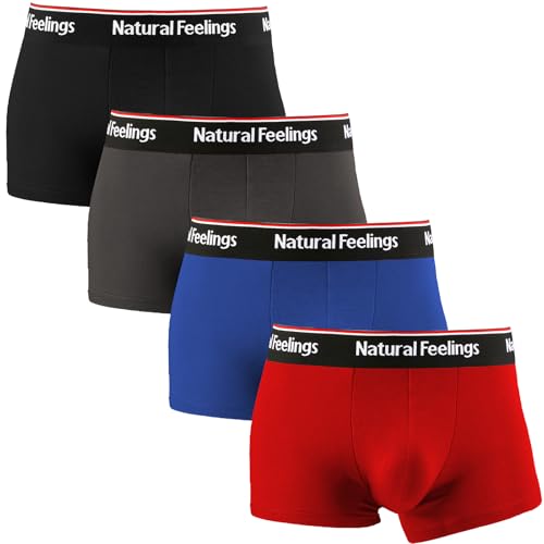Natural Feelings 8-Pack Mens Underwear Mens Bamboo Viscose Boxer Briefs for Men Pack No Open Fly Mens Trunks Underwear S-XXL