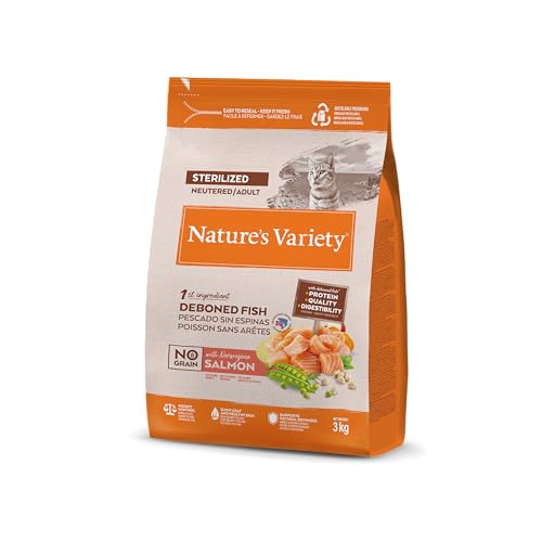Nature's Variety No Grain Pienso para Gatos Esterilizados con Salmón Noruego - 3kg