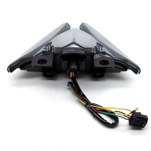 Image of MZS Motorcycle Tail Light LED Turn Signal Integrated for EX 500 EX500 24-25 | Rear Blinker Running Taillight Assembly, Stop Brake Light, Waterproof Dustproof Smoke Lens, Amber Red Dual Color Lamp