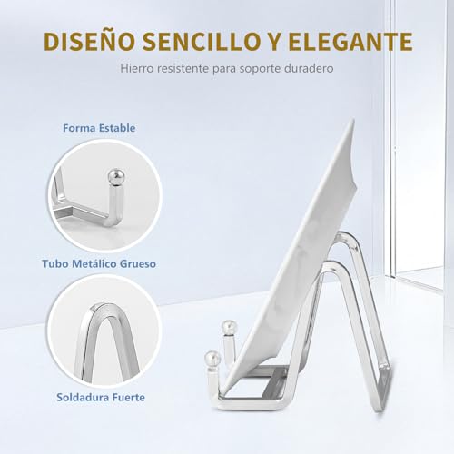 Miniatura 3 de Soporte Platos Mesa Caballete Expositor - 1 Piezas Plata Soportes Para Platos Decorativos - Soporte De Placa Para Exhibicion - Caballetes De Hierro Para Marcos De Fotos Libros Arte - 3 Pulgadas