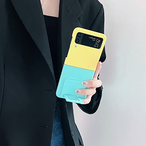 Coque Samsung Galaxy Z Flip 3 unie avec support de luxe bicolore