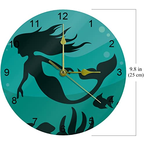 Horloge murale silencieuse 25 cm vert foncé chiffres arabes - 7
