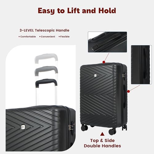 Image of Travelhouse 9-Piece Hardshell Luggage Set with Spinner Wheels & TSA Lock | Lightweight ABS suitcase set: 16 inch, 20 inch, 24 inch, 28 inch hardside suitcases + tote bag + packing cubes
