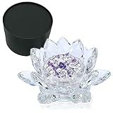 サンキャッチャー 蓮の花 クリスタル 置き物 水晶 アメジスト さざれ石 浄化用 風水 玄関 金運 癒し オブジェ (クリア)