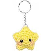 Llavero peluche estrella kawaii de crochet, llavero de peluche