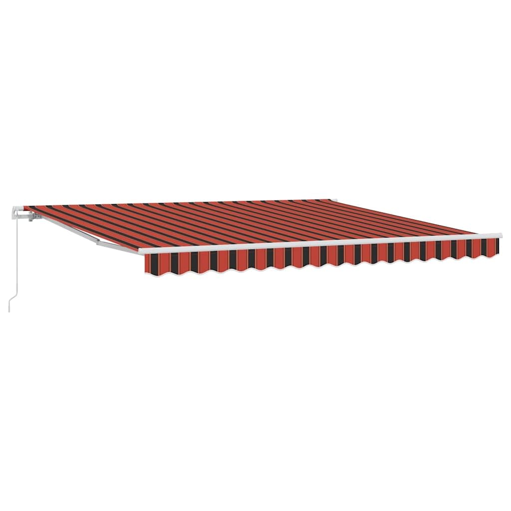 Markise 400 x 350 cm Gelenkarmmarkise einziehbar, Manuelle Terrassenmarkise aus Polyester, Gestreiftes Sonnendach für Garten und Terrasse, Stabiler Schattenspender