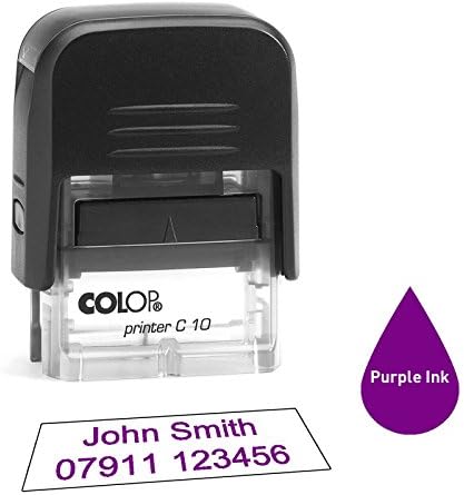 Colop C10 26 x 9mm - - Personalised Custom Made Self-Inking Business Address Rubber Stamp - Up to 2 Lines of Text Same Day Dispatch if Ordered Before noon
