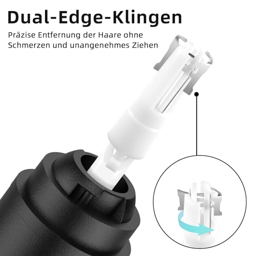 Nasenhaartrimmer, wiederaufladbare kabellose Ohr Augenbrauen Trimmen Werkzeug Dual-Edge-Klingen Rasierapparat einfache Reinigung mit… – Ansicht 3